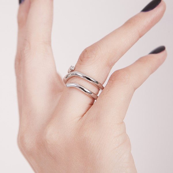 極簡線條活圍 純銀 女款戒指飾品 
