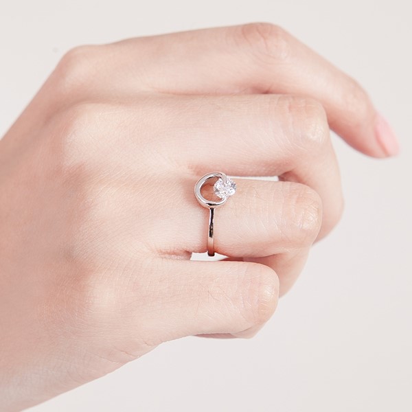 都會女性環繞設計 純銀 女款戒指飾品