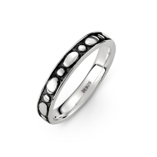 黑色河流染黑 925純銀 女款戒指飾品
