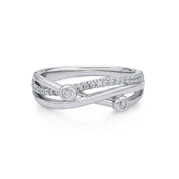 氣質流線雙鑽奢華 925純銀 女款戒指飾品