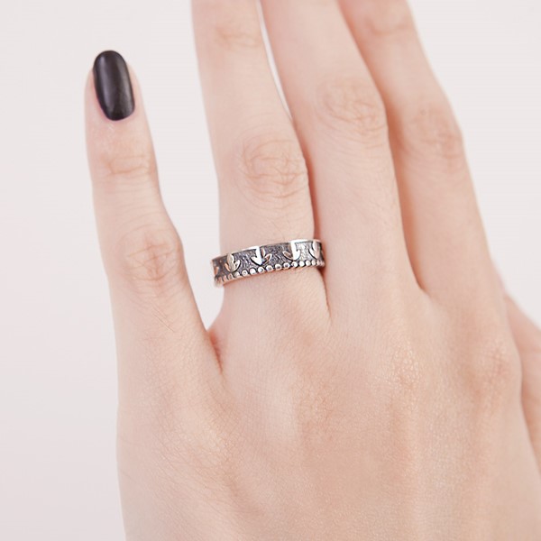 圖騰 925純銀 女款戒指飾品