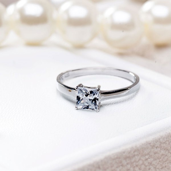 愛的蜜方經典方型 925純銀 女款戒指飾品