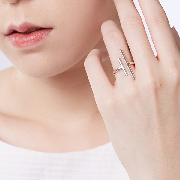 姊妹款線型簡約 純銀 女款戒指飾品