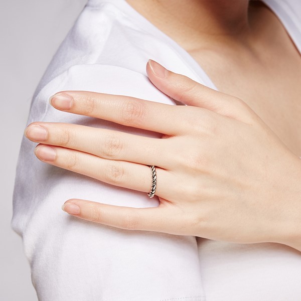 姊妹款個性麻花 925純銀 女款戒指飾品