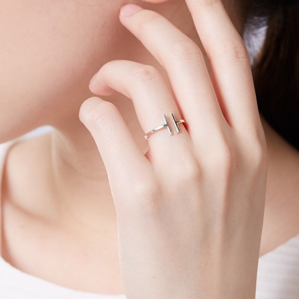 姊妹款平行線型簡約 純銀 女款戒指飾品