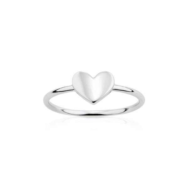 幾何愛心素面刻字 純銀 女款戒指飾品