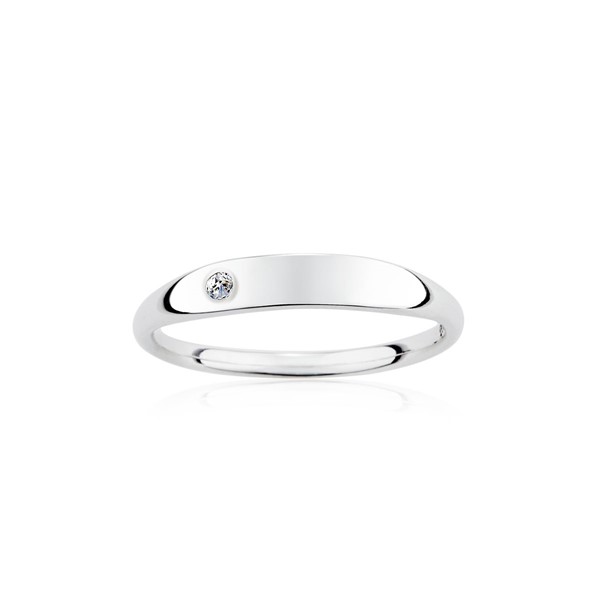 簡約素面刻字 925純銀鋯石/寶石款 女款戒指飾品