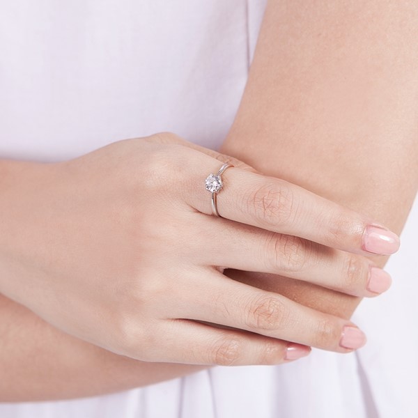 白月光單鑽 925純銀 女款戒指飾品