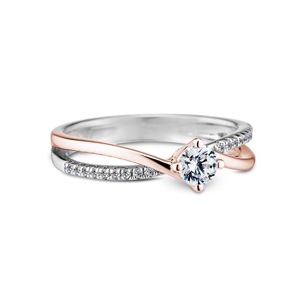 閃耀流星 純銀 雙色求婚訂婚戒/4.2mm鋯石