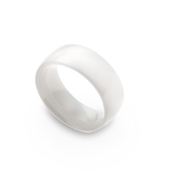 經典雋永白色寬版 陶瓷 男款戒指飾品