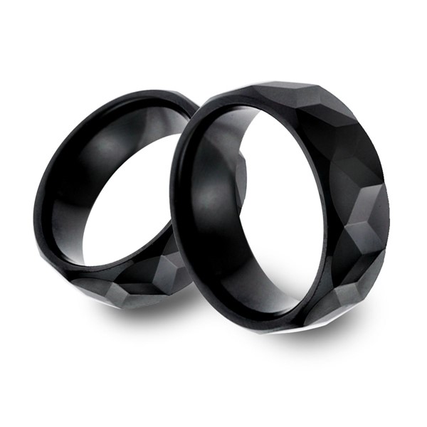 經典黑色龜面寬版 陶瓷 男款戒指飾品