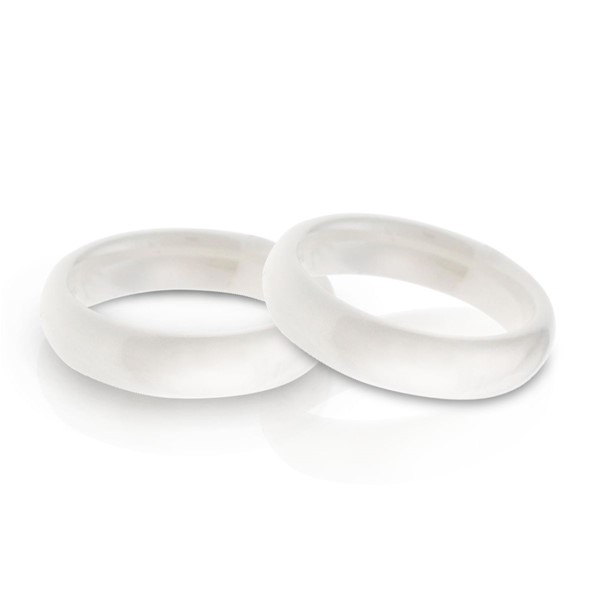 經典雋永白色窄版簡約 陶瓷 男款戒指