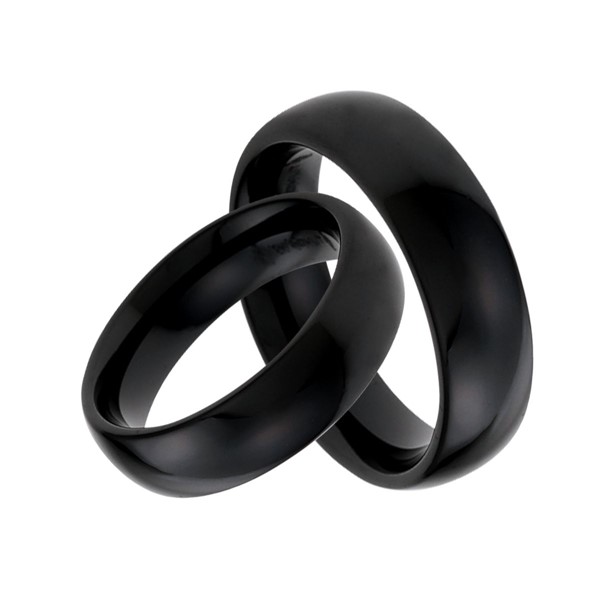 經典低調沉穩黑色寬版 陶瓷 女款戒指飾品