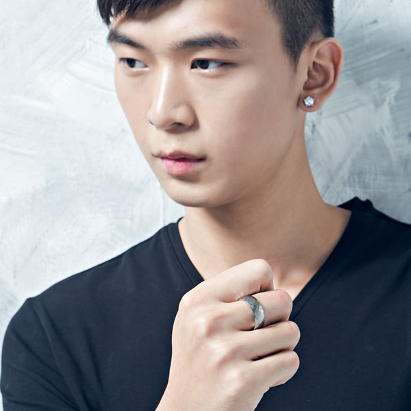 閃耀堅硬龜面切工 鎢鋼 男款戒指