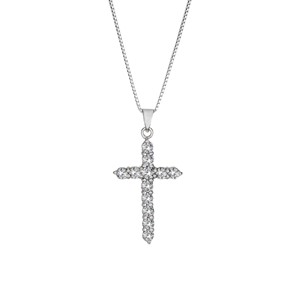 祈望十字架滿鑽 純銀 女款項鍊飾品