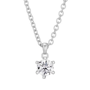 六角星 2克拉純銀 女款項鍊