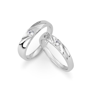 維繫幸福 鉑金(白金) 鑽石結婚對戒