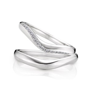 永恆的軌跡 鉑金(白金)鑽石結婚對戒