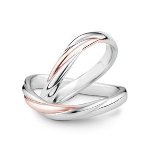 生命中的摯愛 鉑金(白金) 雙色結婚戒指