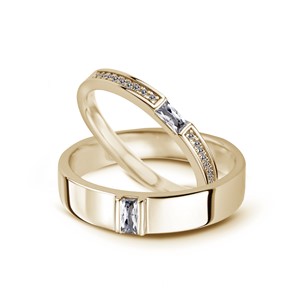 幸福守候 黃金(14K金) 鑽石結婚對戒
