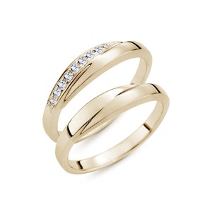 擁抱 黃金(14K金)鑽石結婚對戒