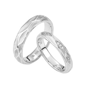 戀戀漣漪 玫瑰金(18K金) 鑽石結婚對戒