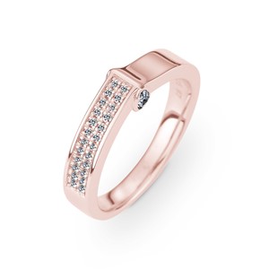 美好點滴 玫瑰金(18K金)女款結婚對戒