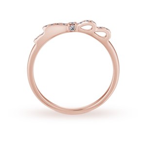 璀璨之星(蝴蝶結款) 玫瑰金(18K金)女款結婚對戒