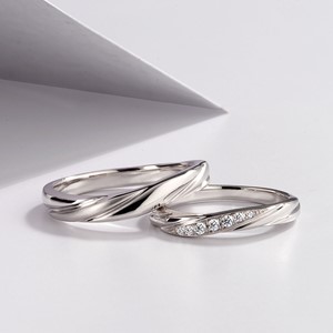 星系引力-流光 925純銀/真鑽 結婚對戒