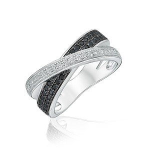 氣質雙色璀鑽系列 純銀 女款戒指飾品