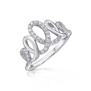 皇冠造型奢華 925純銀 女款戒指飾品 