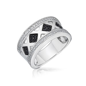 幾何菱形奢華 925純銀 女款戒指飾品