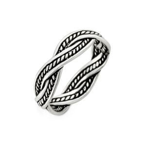 姊妹款率性蛇紋麻花 925純銀 女款戒指飾品