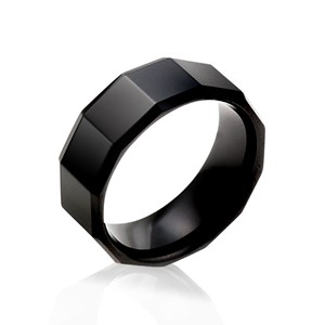 經典黑色迷幻寬版 陶瓷 男款戒指飾品