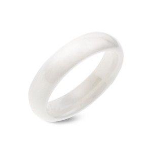 經典雋永白色窄版簡約 陶瓷 男款戒指